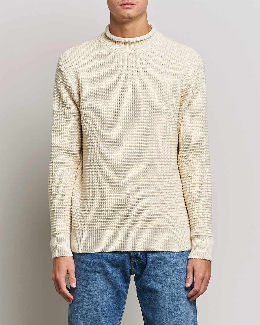 Herre | Trøjer | Sunspel | Fisherman Jumper Ecru