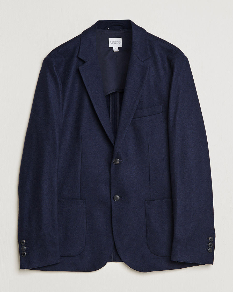 Herre | Blazere & jakker | Sunspel | Boiled Wool Jersey Blazer Navy