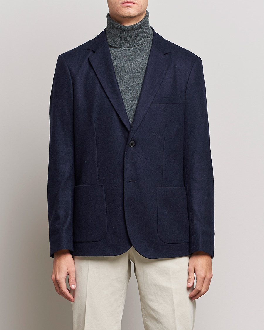 Herre | Blazere & jakker | Sunspel | Boiled Wool Jersey Blazer Navy