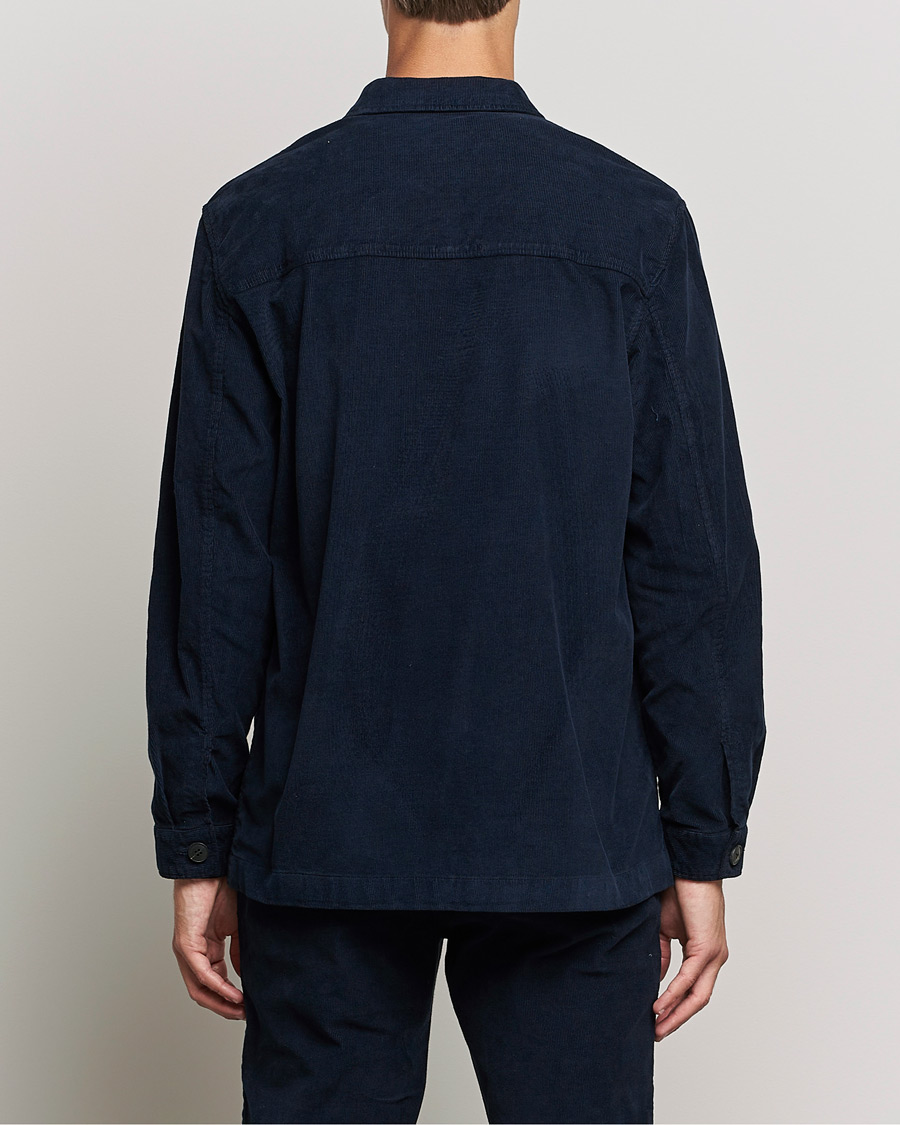 Herre | Skjorter | Sunspel | Twin Pocket Cotton Corduroy Shirt Jacket Navy