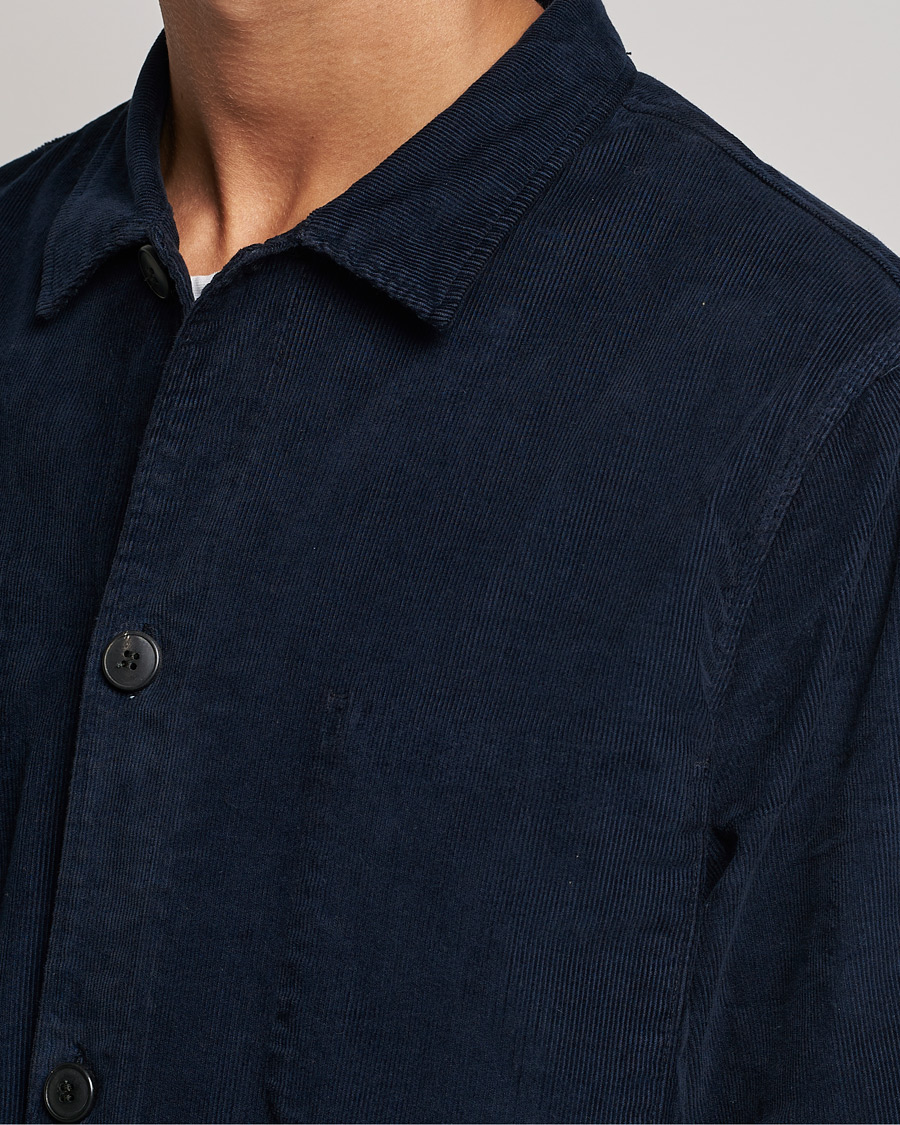Herre | Skjorter | Sunspel | Twin Pocket Cotton Corduroy Shirt Jacket Navy