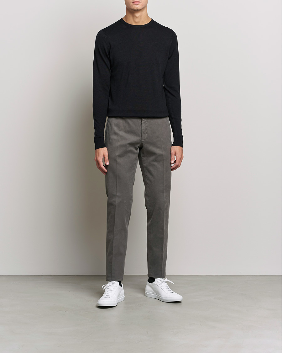 Herre | Trøjer | Sunspel | Crew Neck Jumper Black