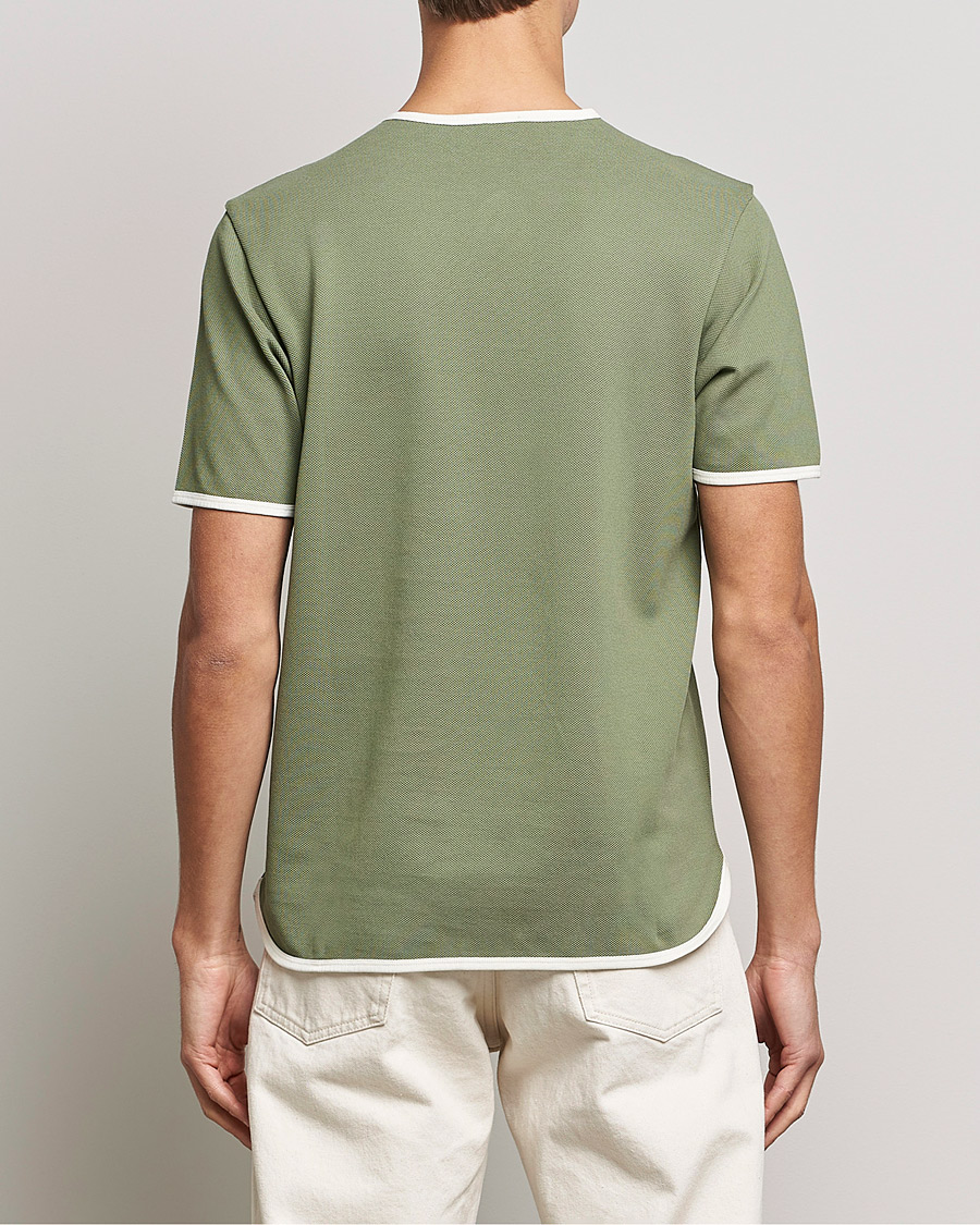 Herre | T-Shirts | Sunspel | Paul Weller Heavy Cotton Pique Henley T-Shirt Dark Sage