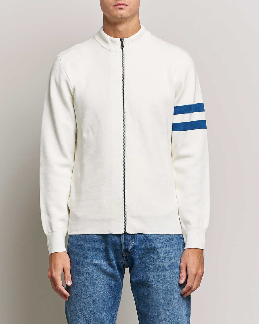 Herre | Trøjer | Sunspel | Paul Weller Extra Fine Merino Zip Cardigan White