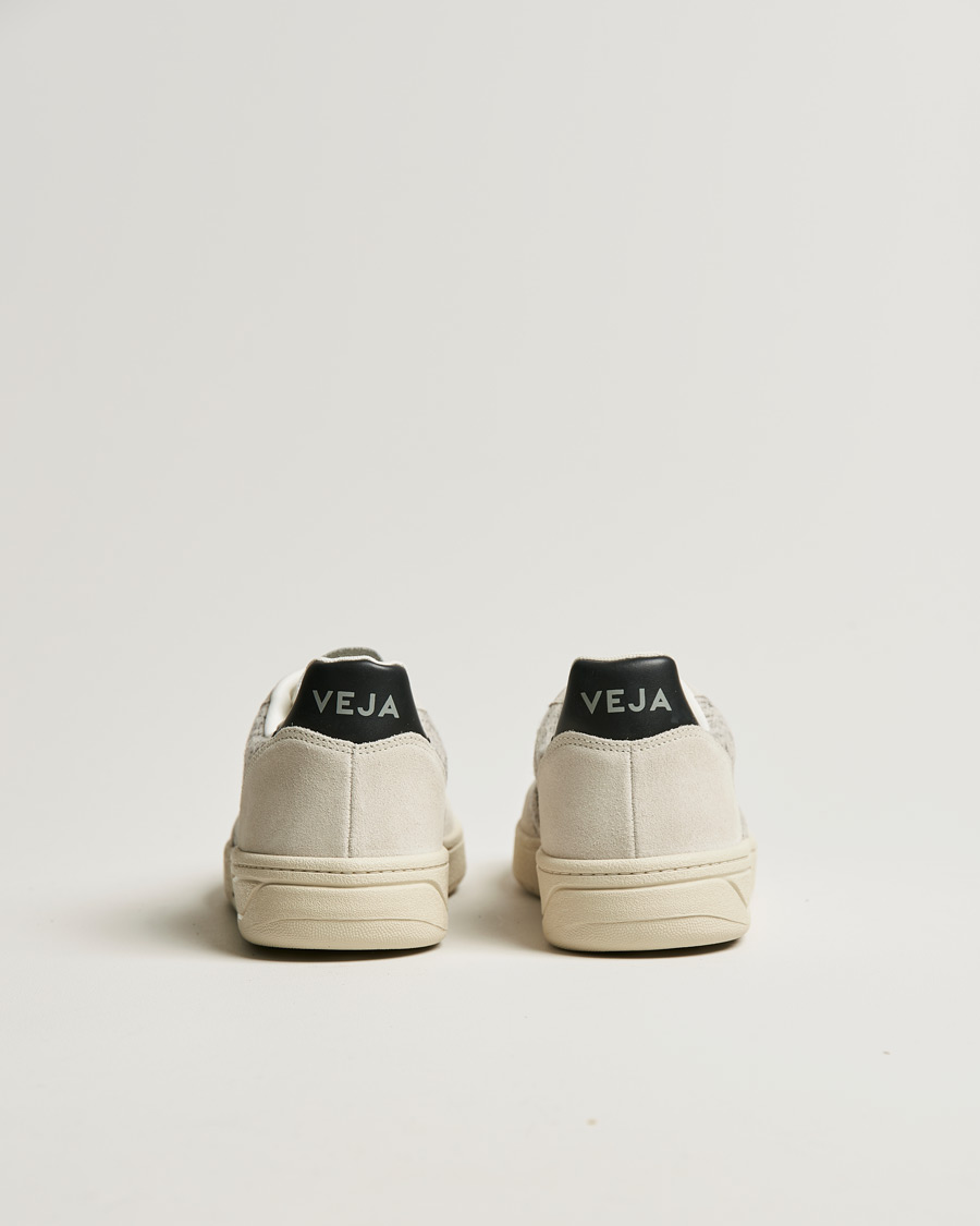 Herre | Veja V-10 Flannel Leather Sneaker Snow/Black | Veja | V-10 Flannel Leather Sneaker Snow/Black