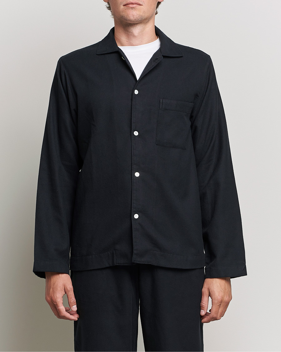 Herr |  | Tekla | Flannel Pyjama Shirt Lucid Black