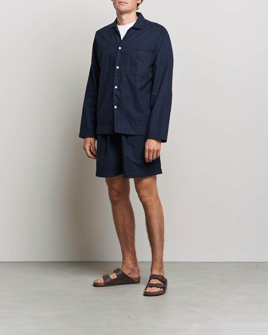 Herre | Pyjamas & Morgenkåber | Tekla | Flannel Pyjama Shorts Midnight Blue