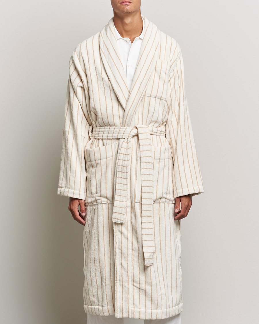 Herre | Tøj | Tekla | Organic Terry Classic Bathrobe Sienna Stripes