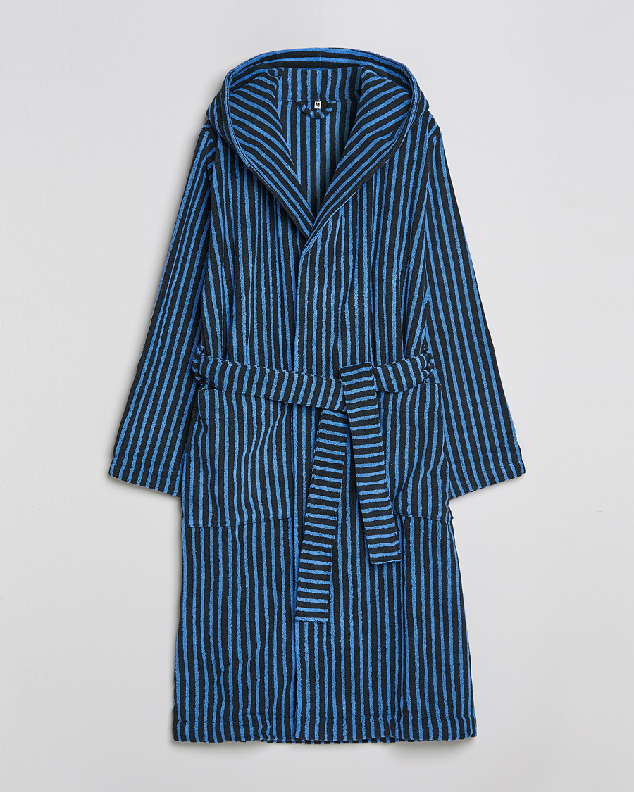 Herre | Pyjamas & Morgenkåber | Tekla | Organic Terry Hooded Bathrobe Black/Blue