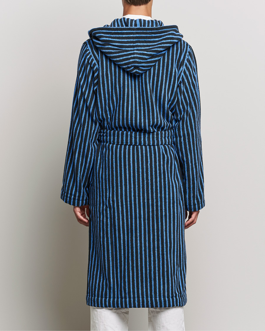 Herre | Pyjamas & Morgenkåber | Tekla | Organic Terry Hooded Bathrobe Black/Blue