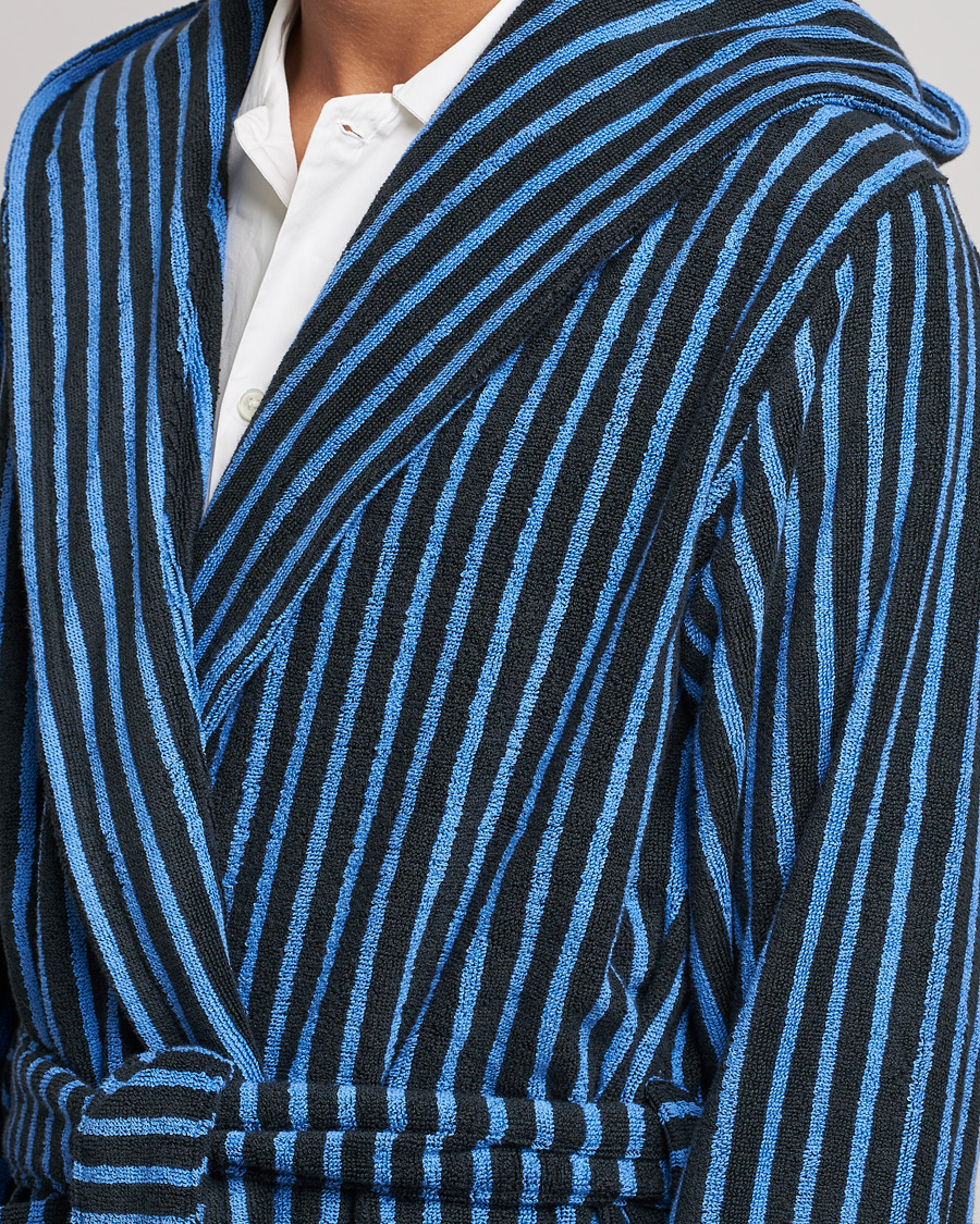 Herre | Pyjamas & Morgenkåber | Tekla | Organic Terry Hooded Bathrobe Black/Blue