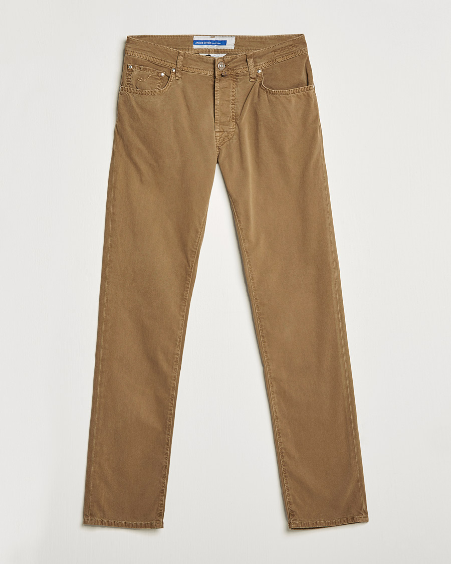 Herre | Bukser | Jacob Cohën | Bard 5-Pocket Cotton Trousers Light Brown