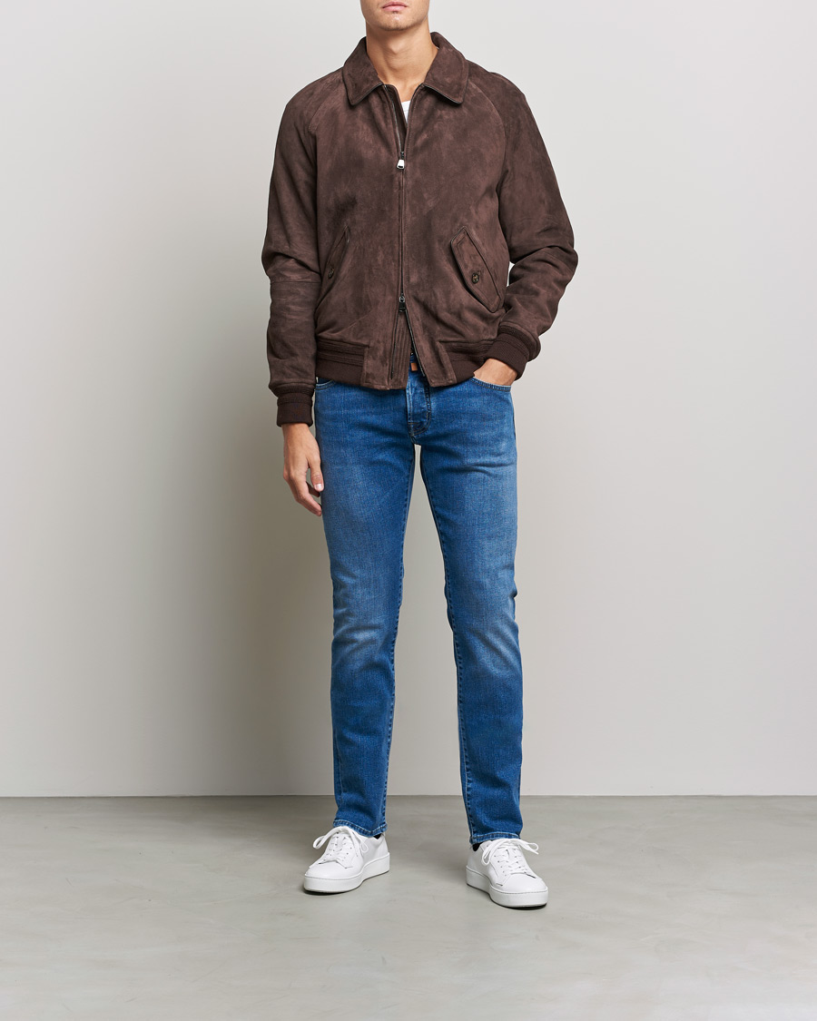 Herre | Jeans | Jacob Cohën | Nick Slim Fit Stretch Jeans Light Blue