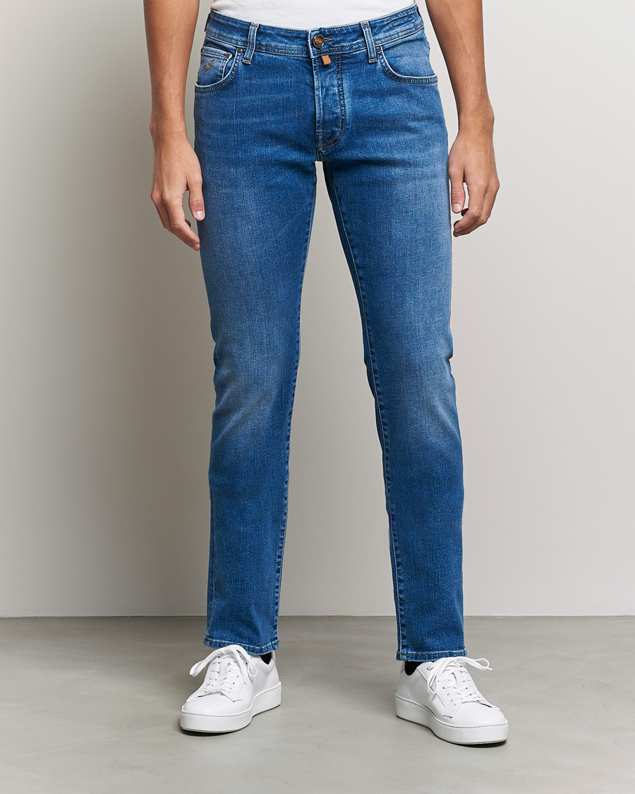Herre | Jeans | Jacob Cohën | Nick Slim Fit Stretch Jeans Light Blue