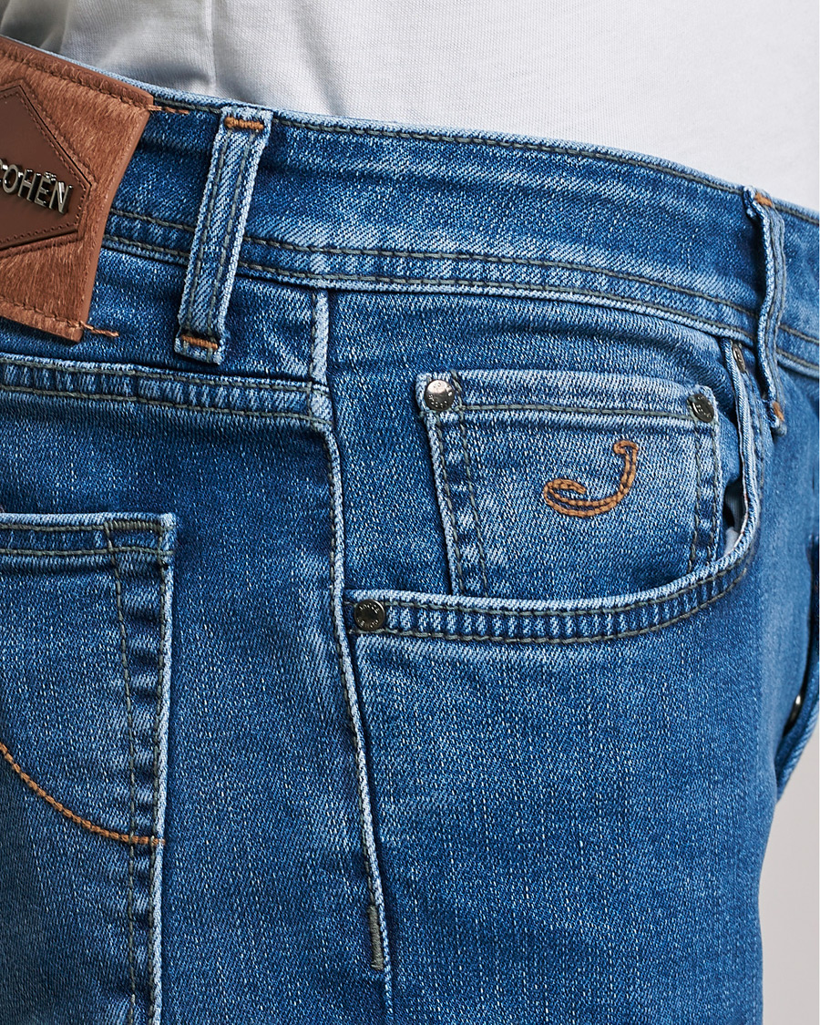 Herre | Jeans | Jacob Cohën | Nick Slim Fit Stretch Jeans Light Blue