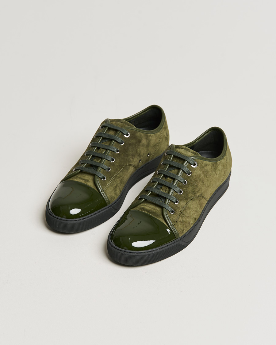 Herre |  | Lanvin | Patent Cap Toe Sneaker Khaki