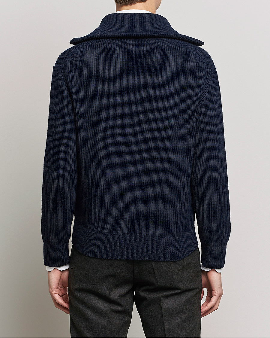 Herre | Trøjer | Piacenza Cashmere | Heavy Zip Cardigan Navy