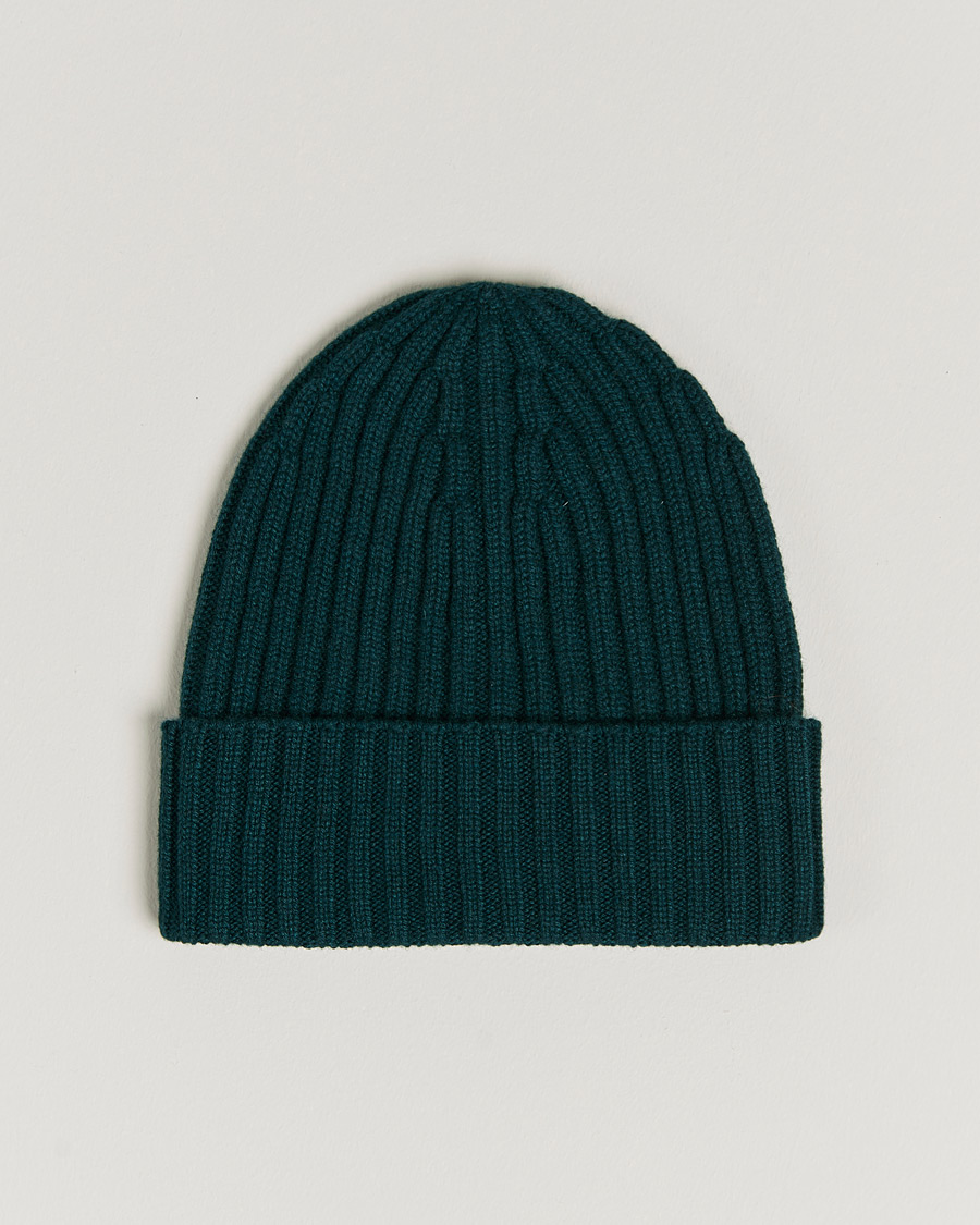 Herre |  | Piacenza Cashmere | Ribbed Cashmere Beanie Racing Green