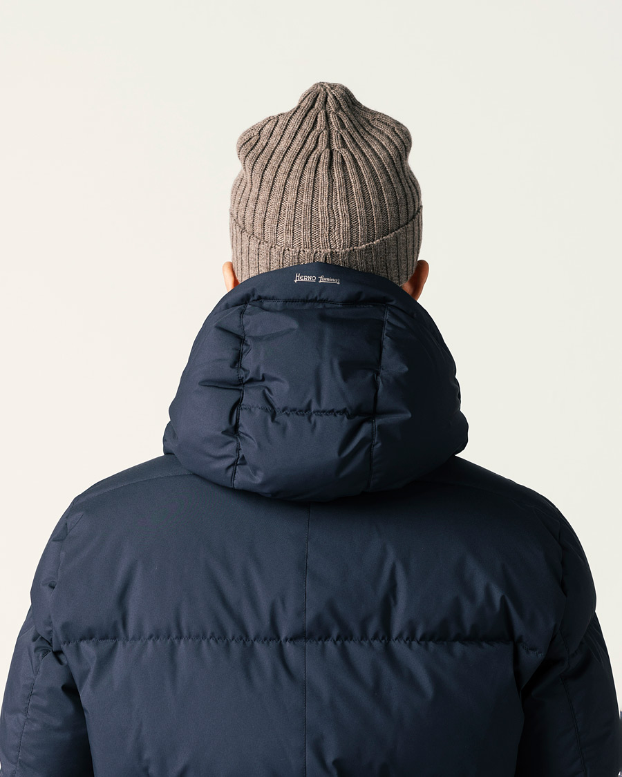 Herre | Huer | Piacenza Cashmere | Ribbed Cashmere Beanie Taupe