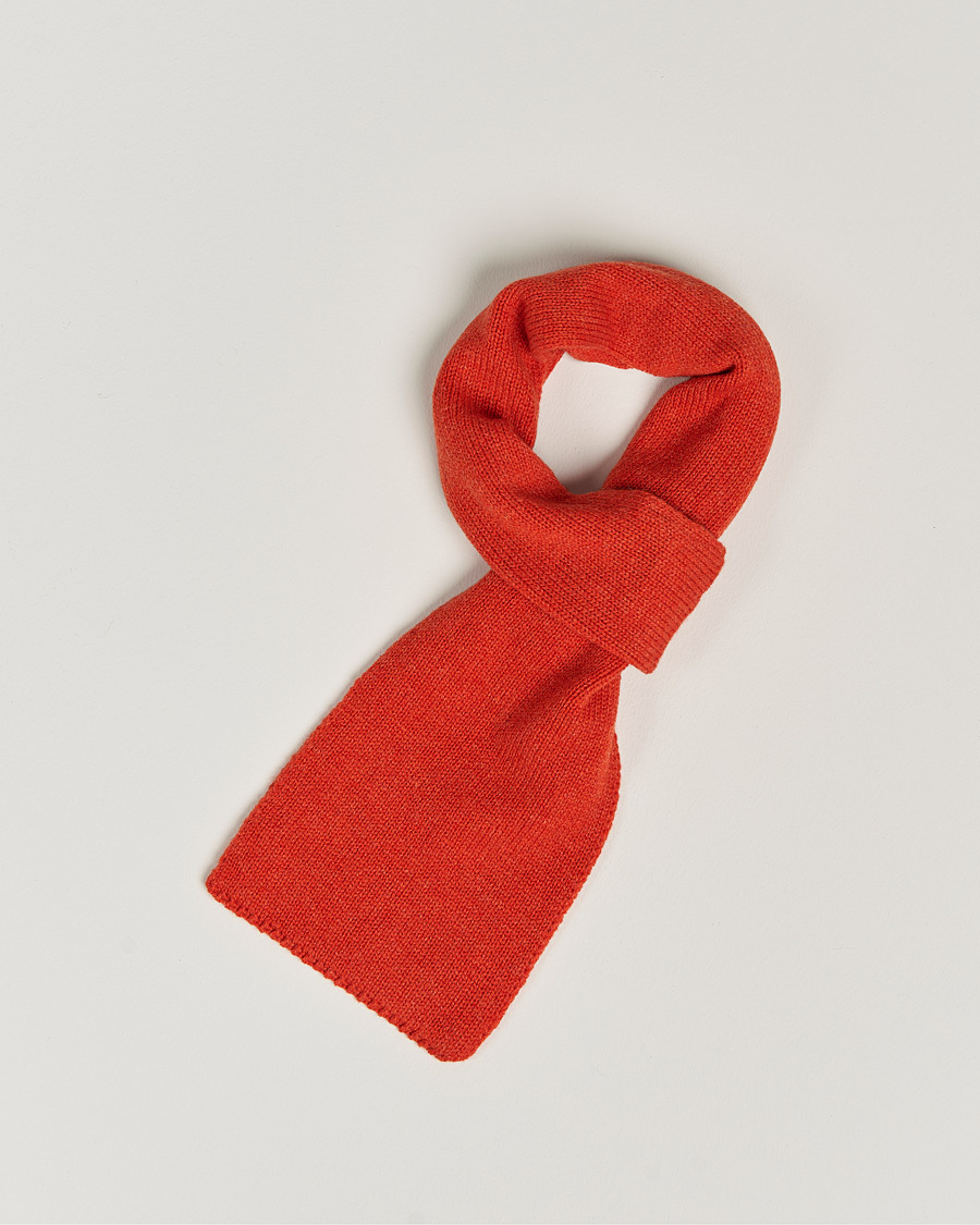 Herre | Piacenza Cashmere Short Loop Cashmere Scarf Orange | Piacenza Cashmere | Short Loop Cashmere Scarf Orange