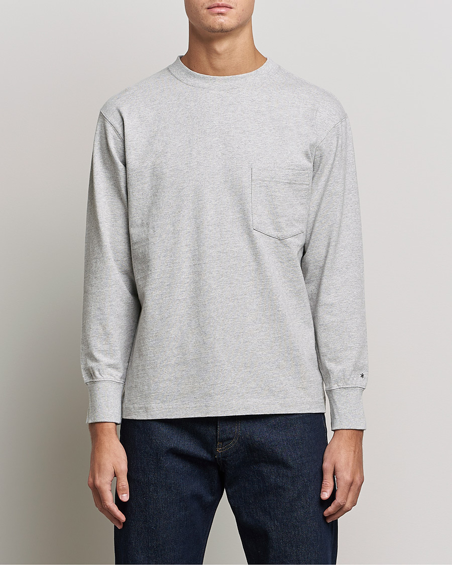 Herre | T-Shirts | Snow Peak | Recycled Cotton Heavy L/S T shirt Medium Grey