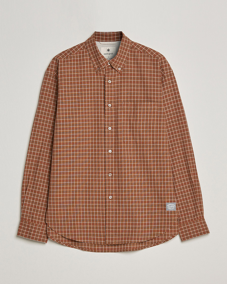 Herre | Skjorter | Snow Peak | Warm Cotton Button Down Shirt Brown Check