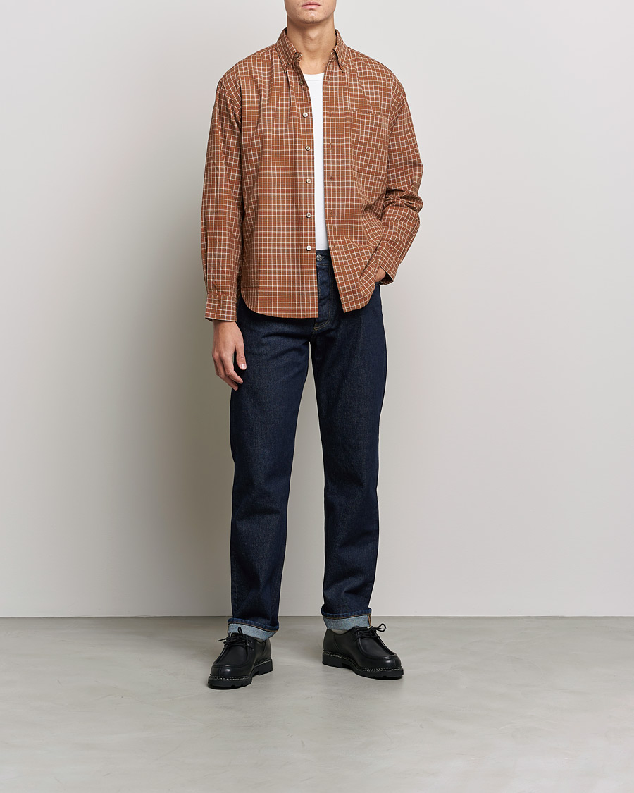 Herre | Skjorter | Snow Peak | Warm Cotton Button Down Shirt Brown Check
