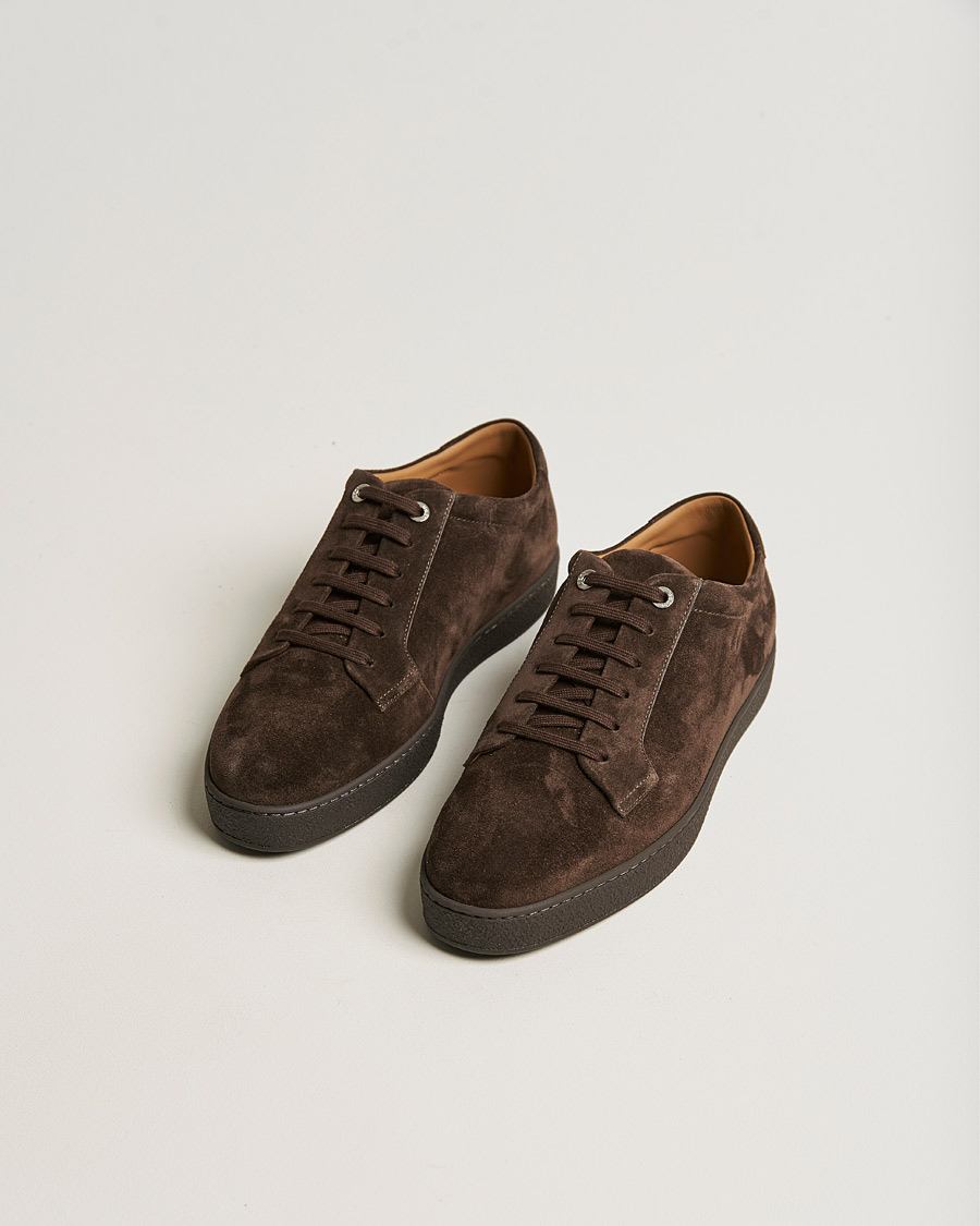 Herre | John Lobb Molton Soft Suede Sneaker Dark Brown Suede | John Lobb | Molton Soft Suede Sneaker Dark Brown Suede