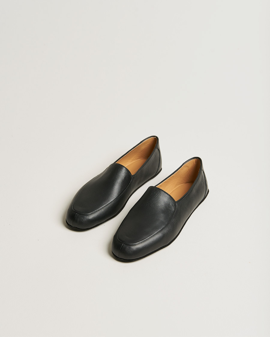 Herre | John Lobb Hampton Travel Slipper Black Lamb Leather | John Lobb | Hampton Travel Slipper Black Lamb Leather