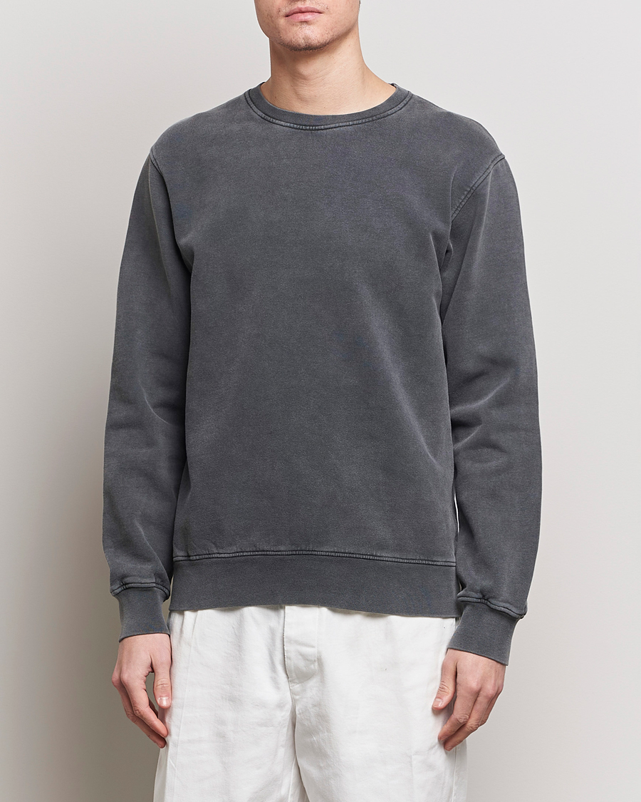 Herre | Grå sweatshirts | Colorful Standard | Classic Organic Crew Neck Sweat Faded Black