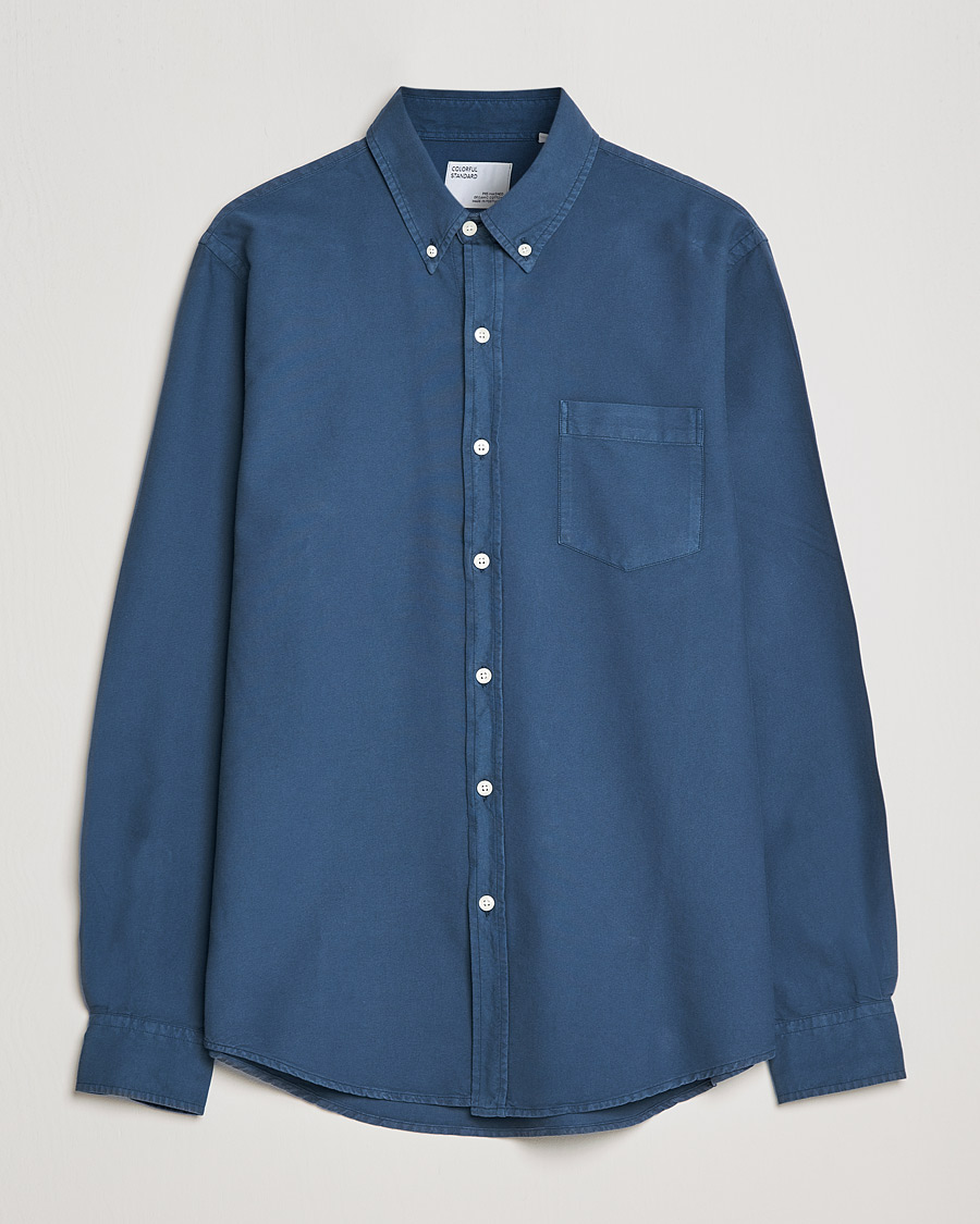 Herre | Skjorter | Colorful Standard | Classic Organic Oxford Button Down Shirt Petrol Blue