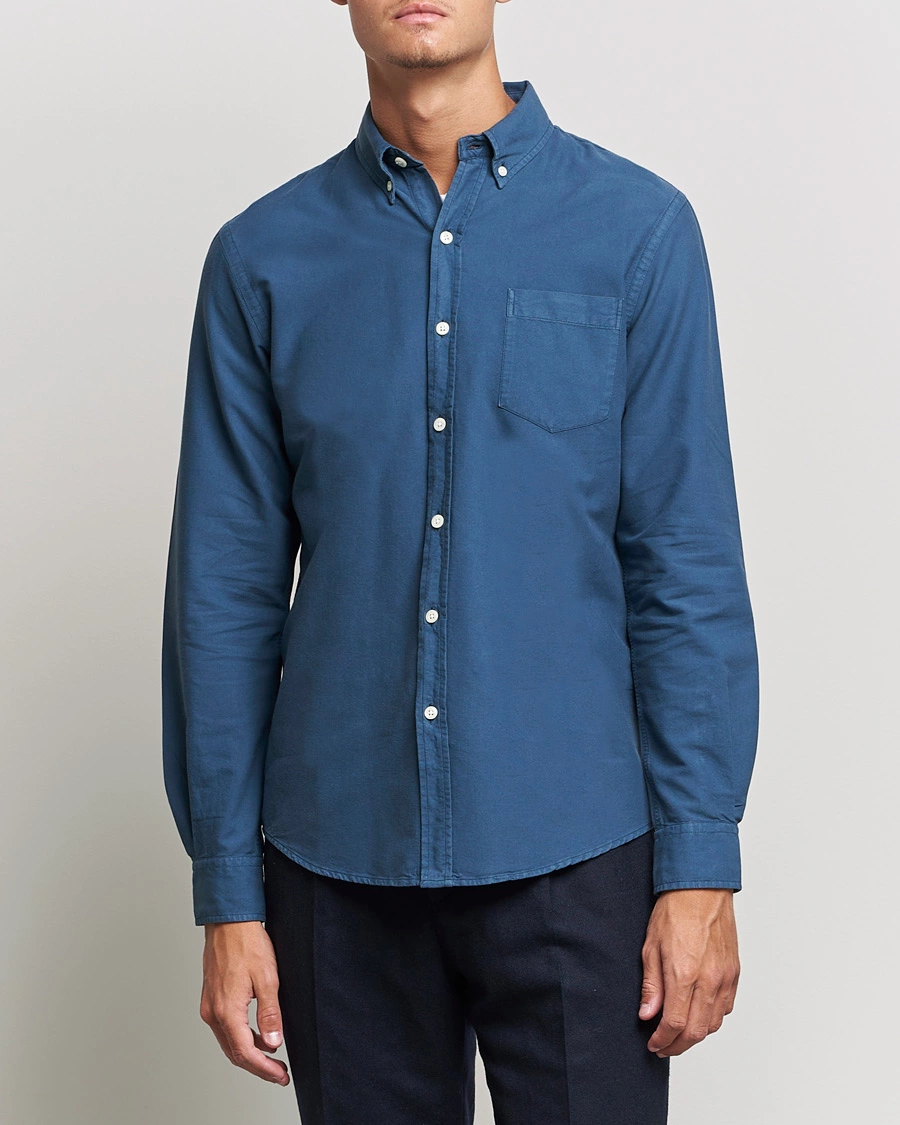 Herre | Oxfordskjorter | Colorful Standard | Classic Organic Oxford Button Down Shirt Petrol Blue