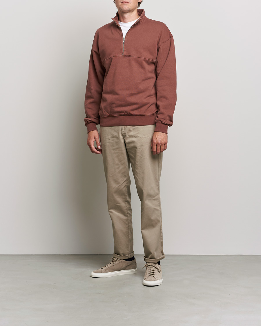 Herre | Trøjer | Colorful Standard | Classic Organic Half-Zip Cinnamon Brown