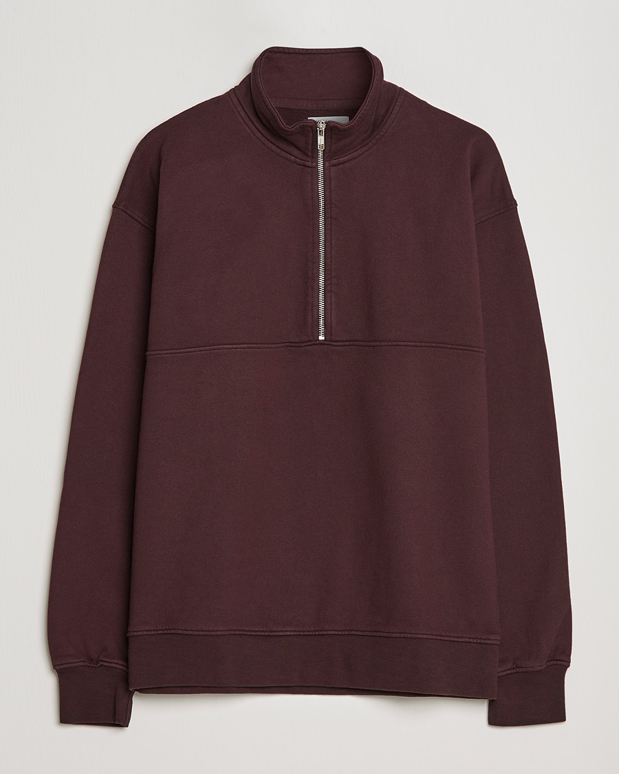 Herre | Trøjer | Colorful Standard | Classic Organic Half-Zip Oxblood Red