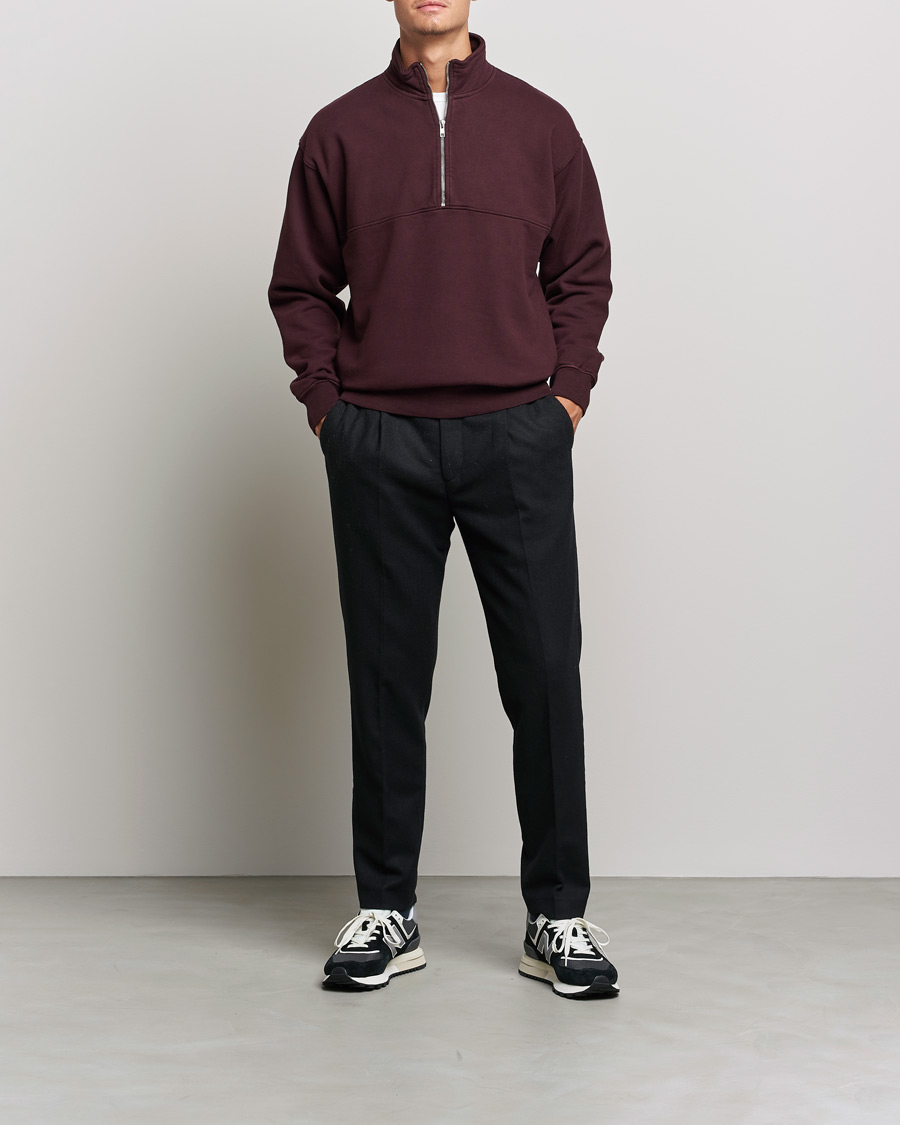 Herre | Trøjer | Colorful Standard | Classic Organic Half-Zip Oxblood Red