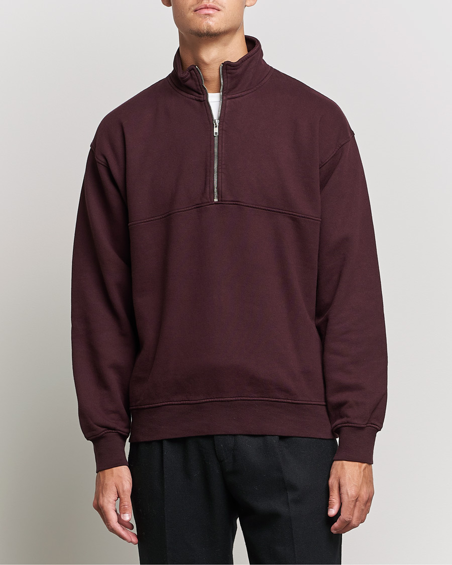 Herre | Trøjer | Colorful Standard | Classic Organic Half-Zip Oxblood Red