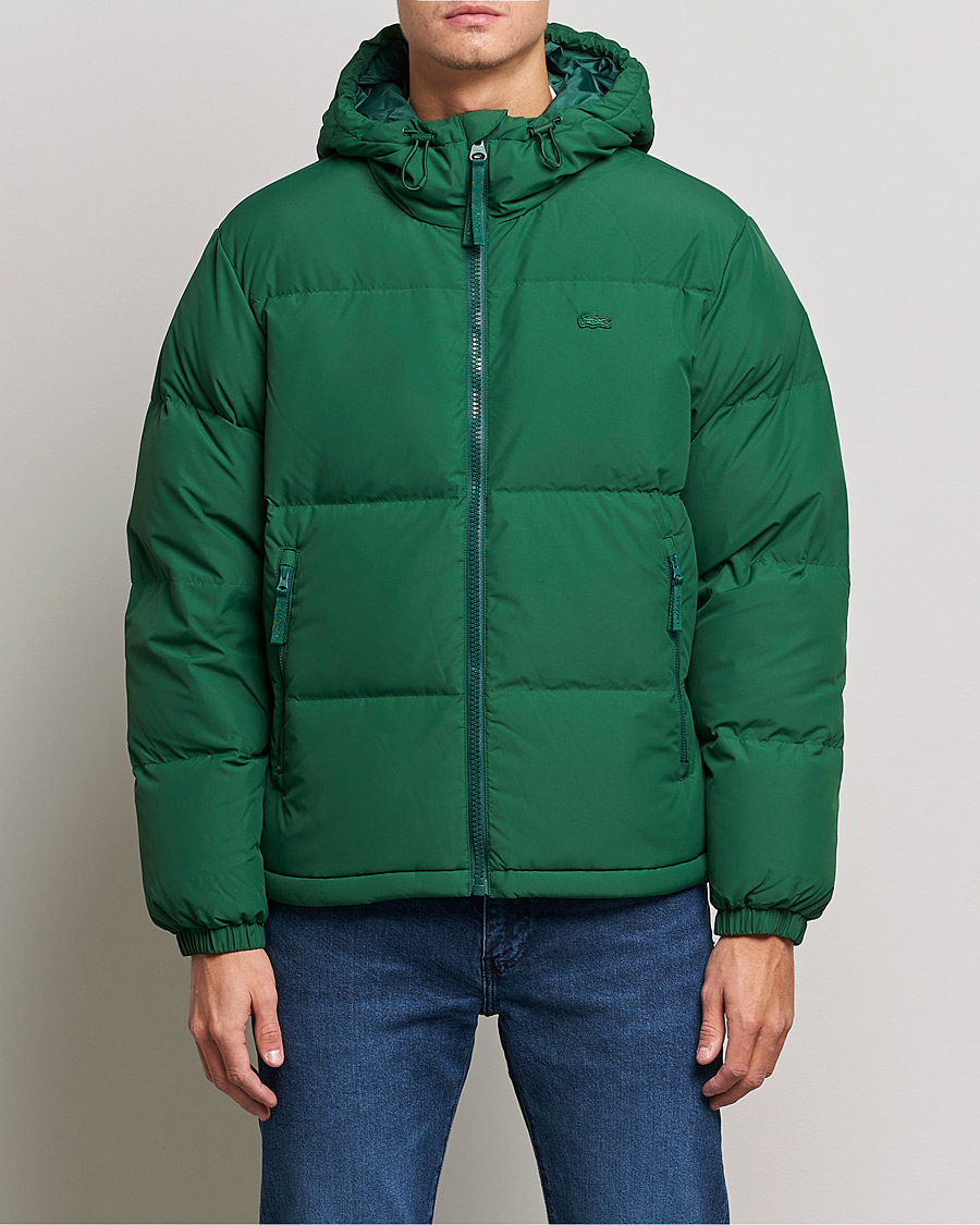 analog region Tether Lacoste Hooded Lightweight Jacket Green - CareOfCarl.dk