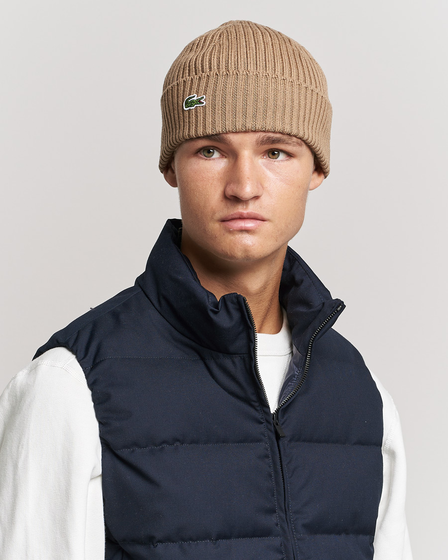 Herre | Huer | Lacoste | Wool Knitted Beanie Leafy