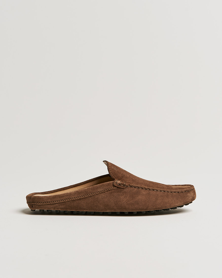 Herre | Tod's Gommino Slippers Dark Brown Suede | Tod's | Gommino Slippers Dark Brown Suede