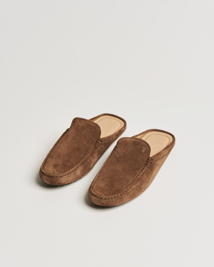 Herre | Tod's Gommino Slippers Dark Brown Suede | Tod's | Gommino Slippers Dark Brown Suede