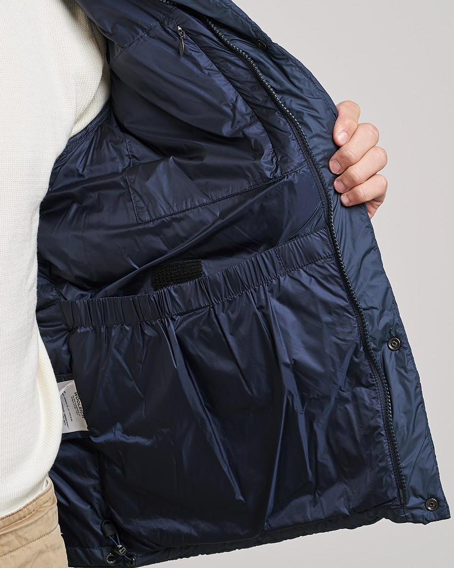 Herre | Jakker | Woolrich | Microfiber Sierra Padded Jacket Melton Blue