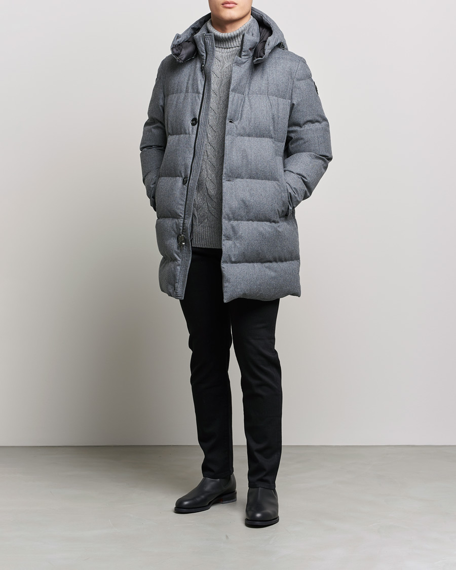 Herre | Jakker | Woolrich | Luxe Long Parka Medium Grey Melange