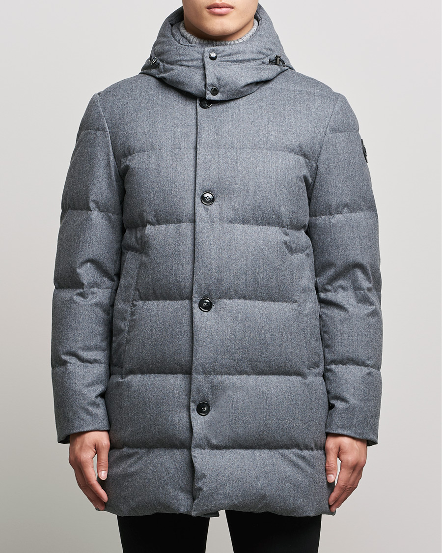 Herre | Jakker | Woolrich | Luxe Long Parka Medium Grey Melange
