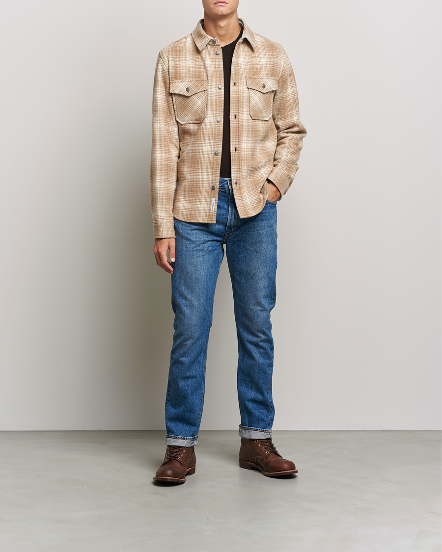 Herre | Skjorter | Woolrich | Alaskan Melton Wool Overshirt Camel Hunting