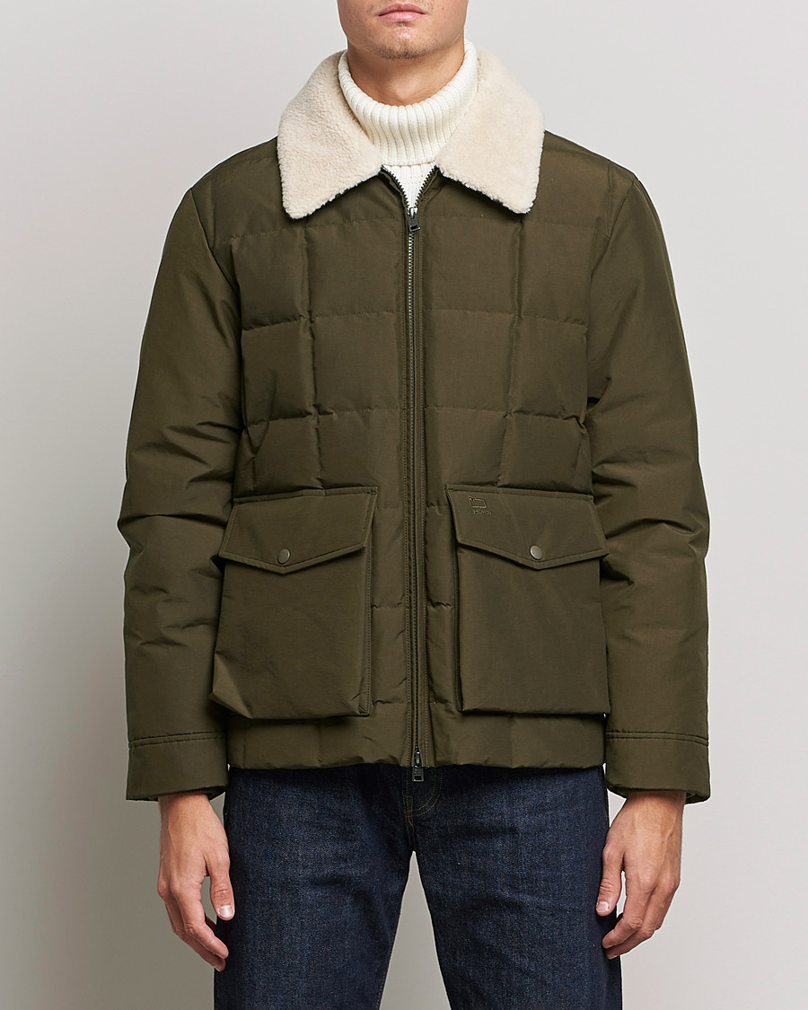 Herre | Jakker | Woolrich | Duster Blizzard Jacket Dark Green