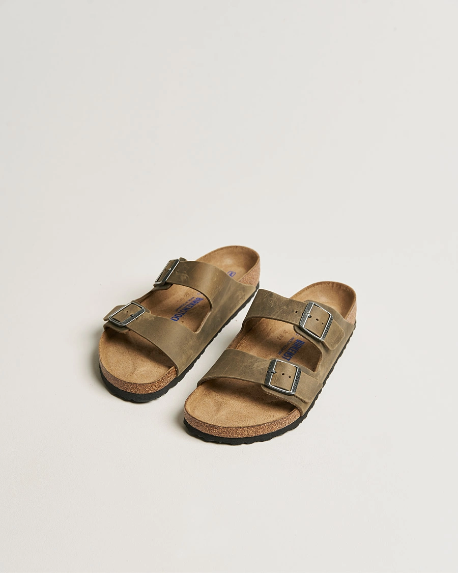 Herre | Sandaler og tøfler | BIRKENSTOCK | Arizona Soft Footbed Faded Khaki Oiled Leather