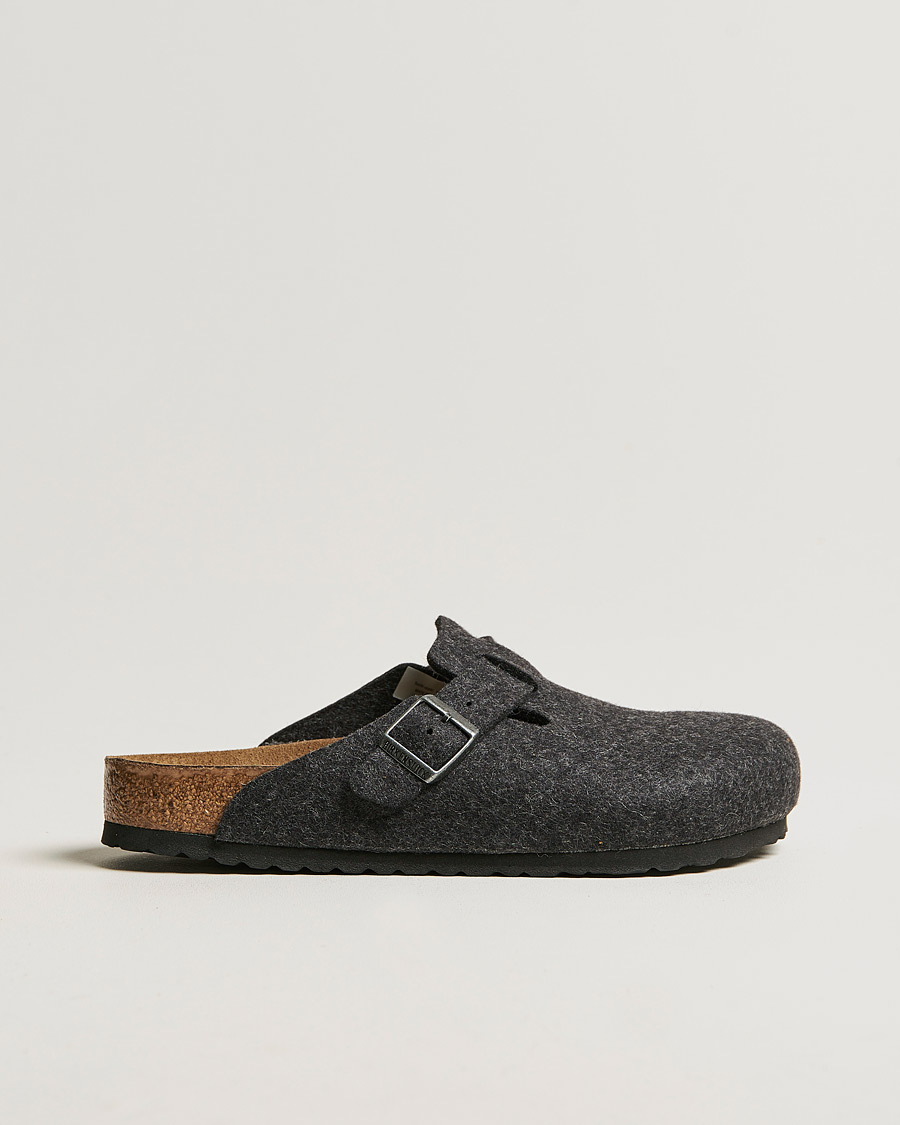 Herre | BIRKENSTOCK Boston Classic Footbed Wool Felt Antracite | BIRKENSTOCK | Boston Classic Footbed Wool Felt Antracite