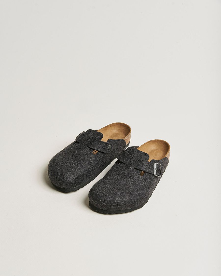 Herre | BIRKENSTOCK Boston Classic Footbed Wool Felt Antracite | BIRKENSTOCK | Boston Classic Footbed Wool Felt Antracite