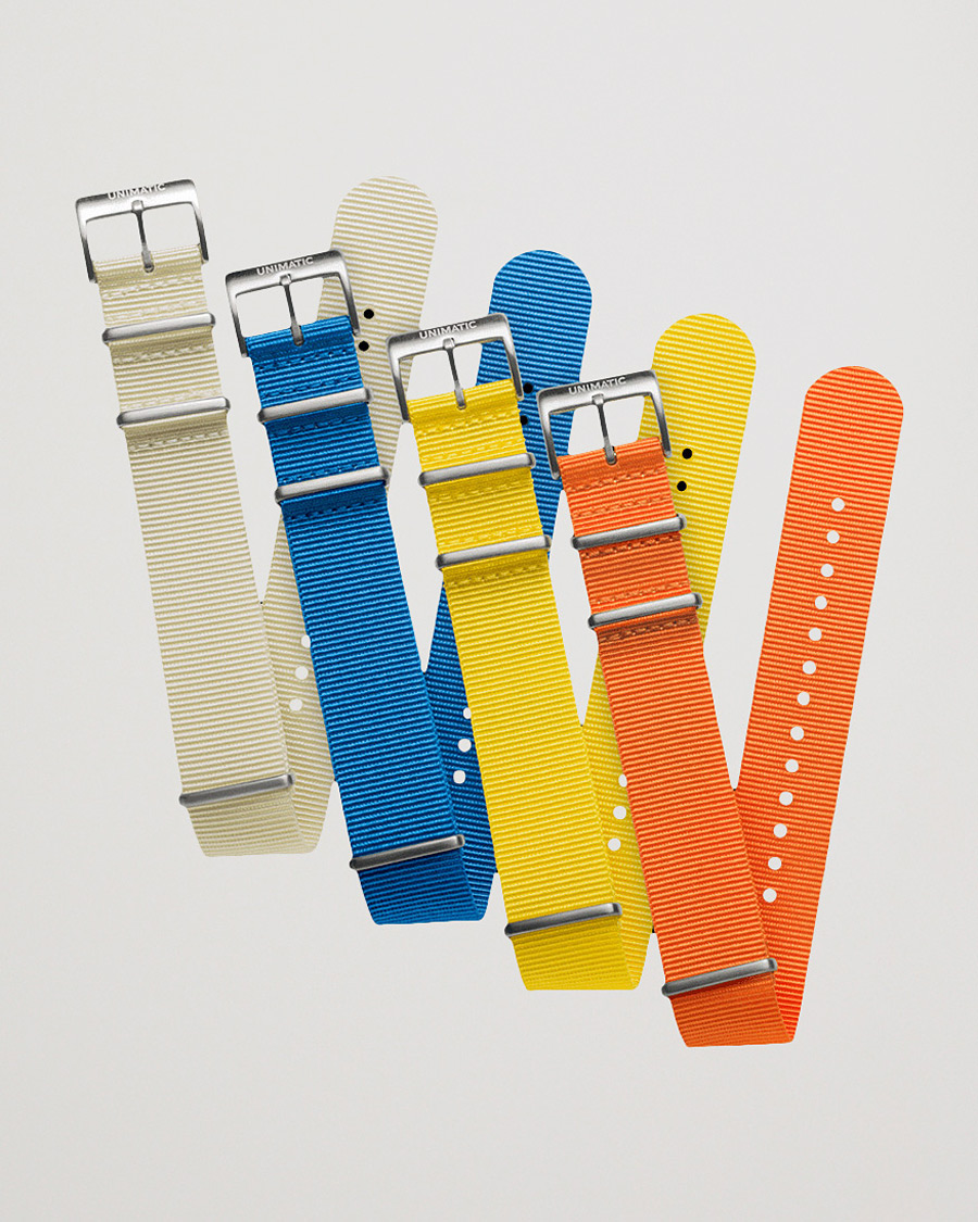 Herre | Urremme | UNIMATIC | Bold Nato Steel 22mm Strap Set Multi