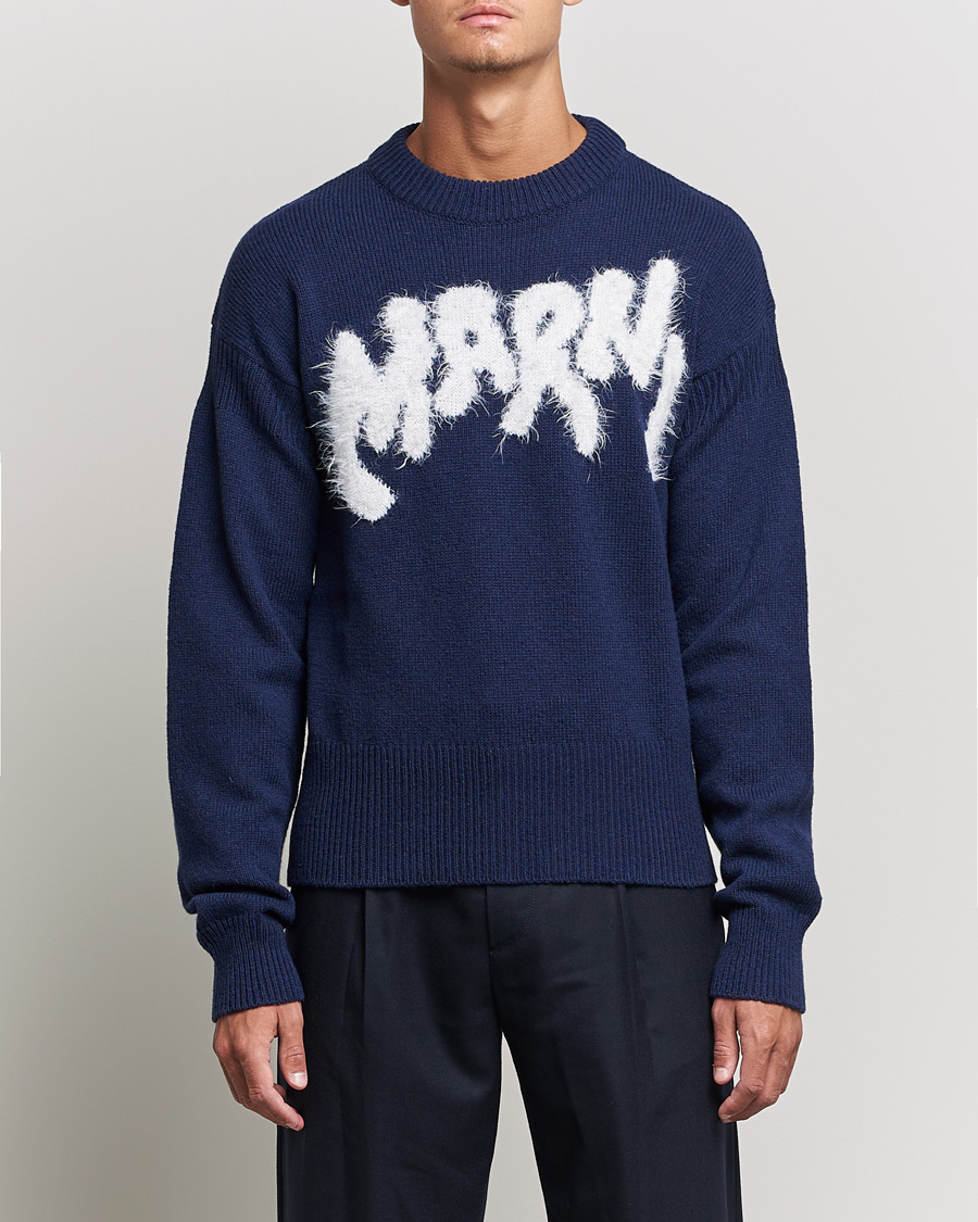 Herre | Loyalitetstilbud | Marni | Mohair Logo Sweater Navy